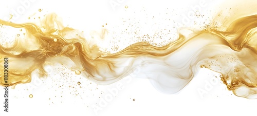 Gold smoke on white background.