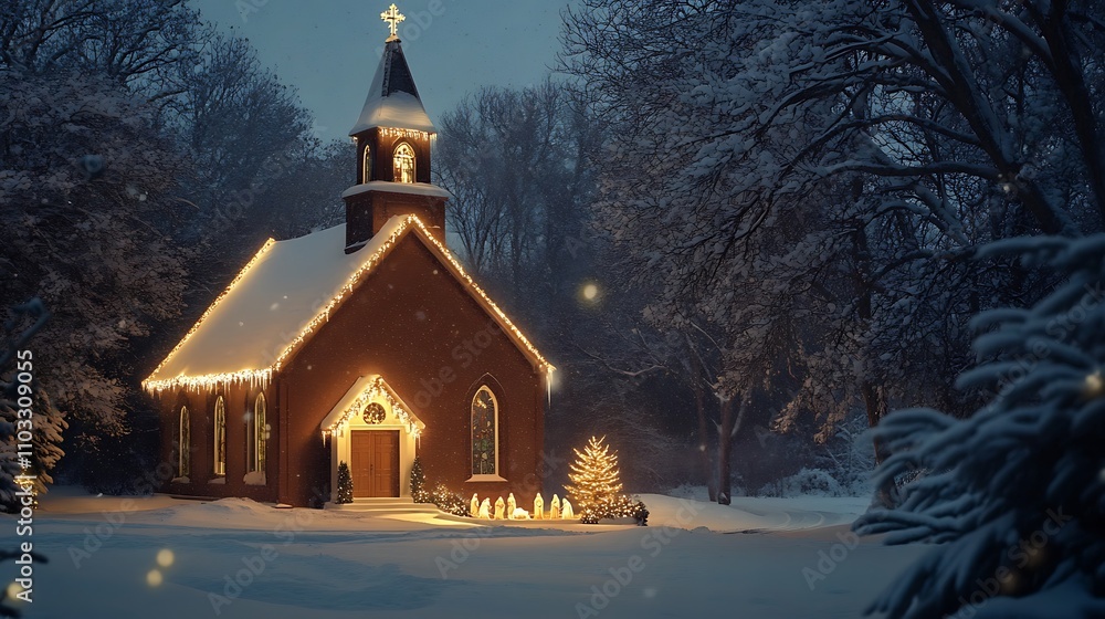 the church in a snow the church in a snow
