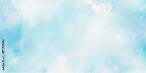 abstract watercolor background illustration. Light blue with watercolor Soft cloud in the sky background. abstract blue sky with clouds background.
