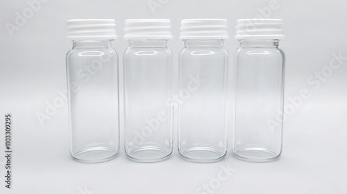 Peptide bodybuilding powder in a 3ml vial glass bottle, with a detailed and professional label, designed for fitness and bodybuilding enthusiasts, showcasing a sleek and modern product packaging. photo