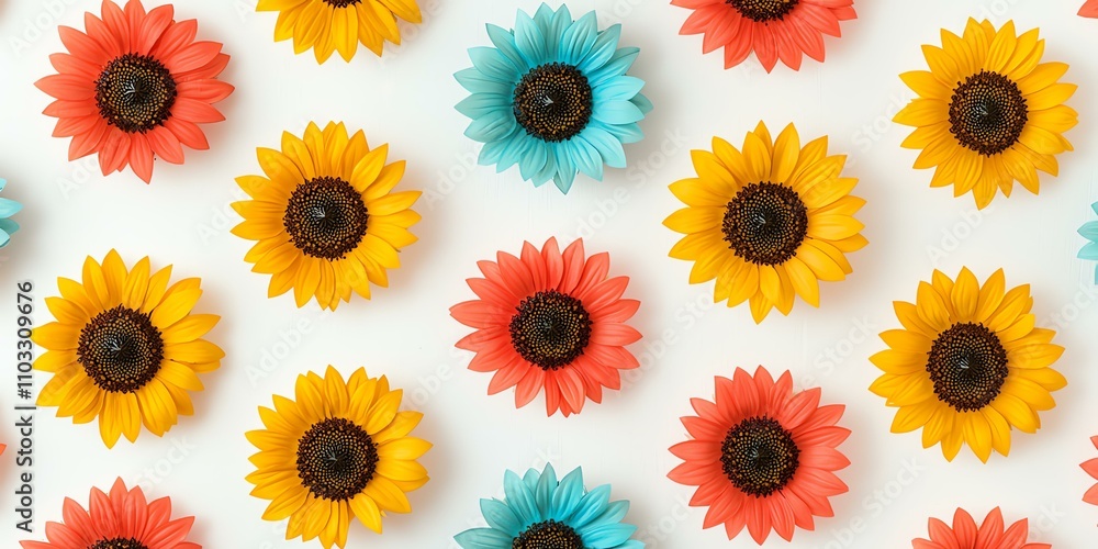 Sunflower Colorful flower arrangement on a white background. Sunflower Colorful flower arrangement on a white background.