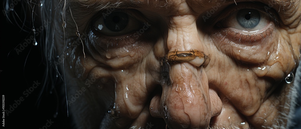 Close-Up of Elderly Man with Realistic Details and Expressions Close-Up of Elderly Man with Realistic Details and Expressions