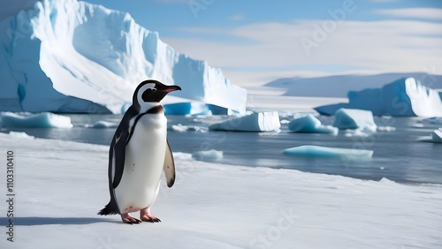 penguin on ice