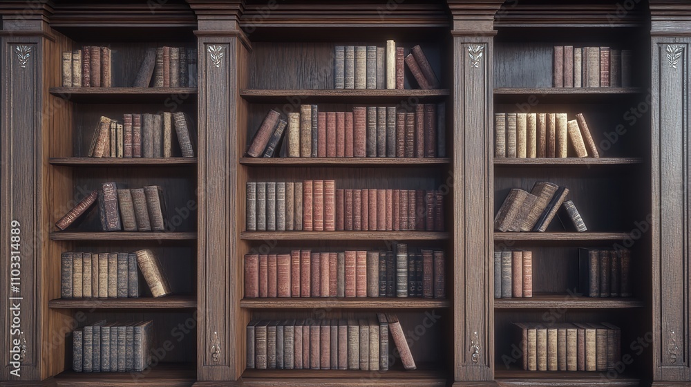 Set of Wooden Book Shelves with a Lot of Books in It
Set of Wooden Book Shelves with a Lot of Books in It