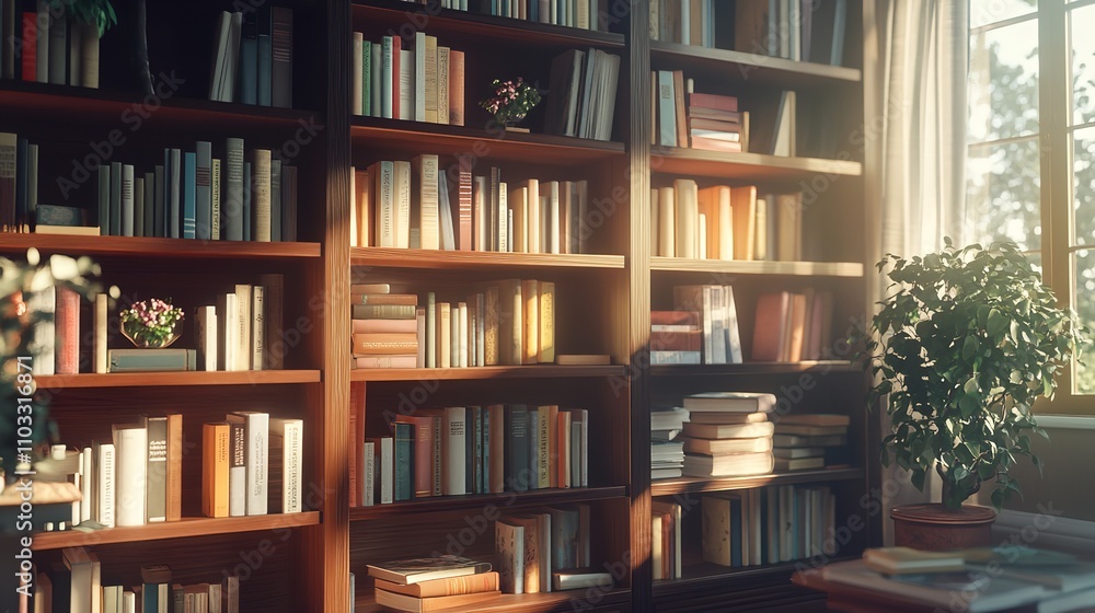 Set of Wooden Book Shelves with a Lot of Books in It
Set of Wooden Book Shelves with a Lot of Books in It