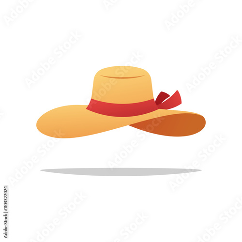 Sun hat vector isolated on white background.