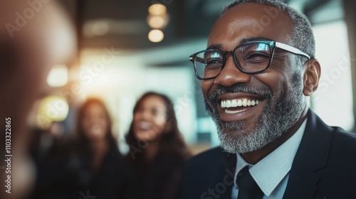 The Smiling Businessman at Work