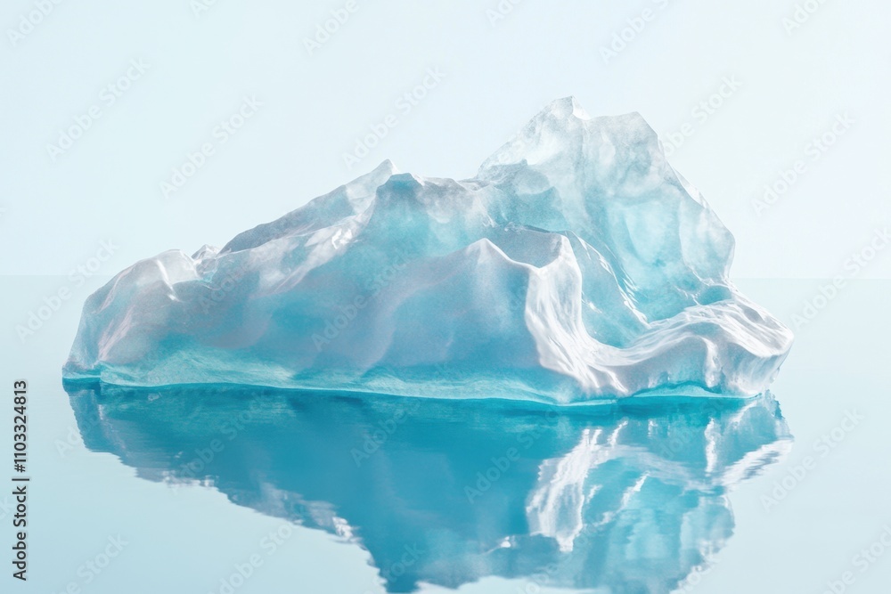 Fototapeta premium A large ice block is floating in the water