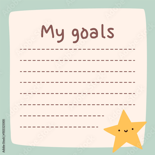 Cute to do list template. Kawaii design of daily planner, schedule or checklist. Perfect for agenda, planning, memo, notes, self-organization. Vector hand-drawn illustration. Stationery for children.