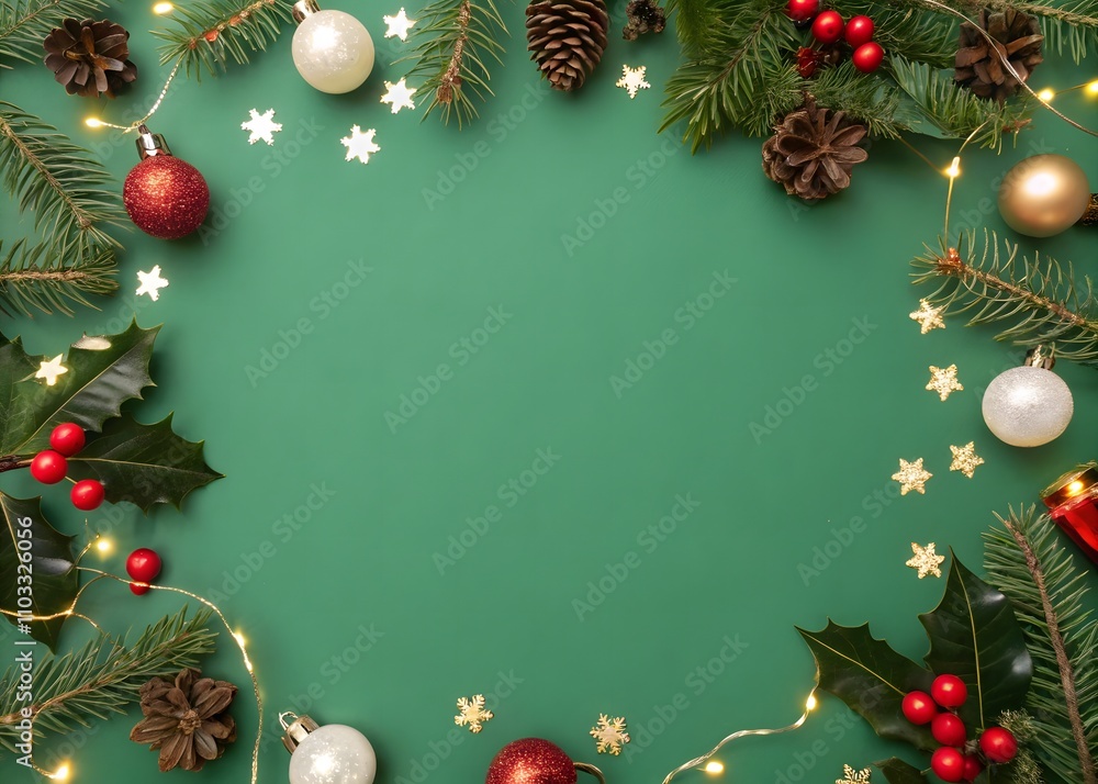 Christmas frame Background with ornaments Christmas frame Background with ornaments