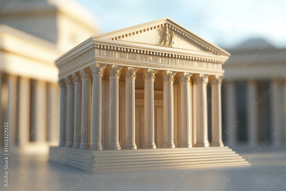 Obraz premium A white building with columns and a dome