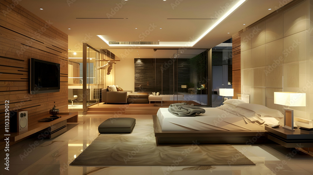 Fototapeta premium Modern style interior design 3d illustration