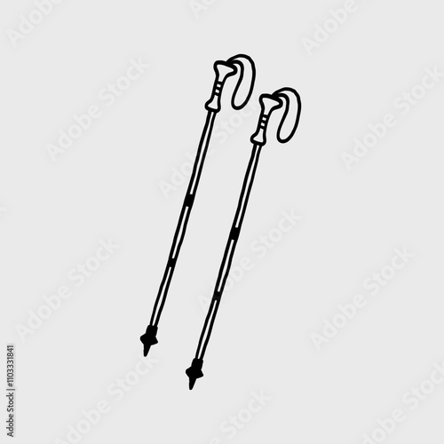 Hand Drawn Walking Sticks Illustration