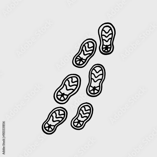 Minimalist Shoe Print Illustration