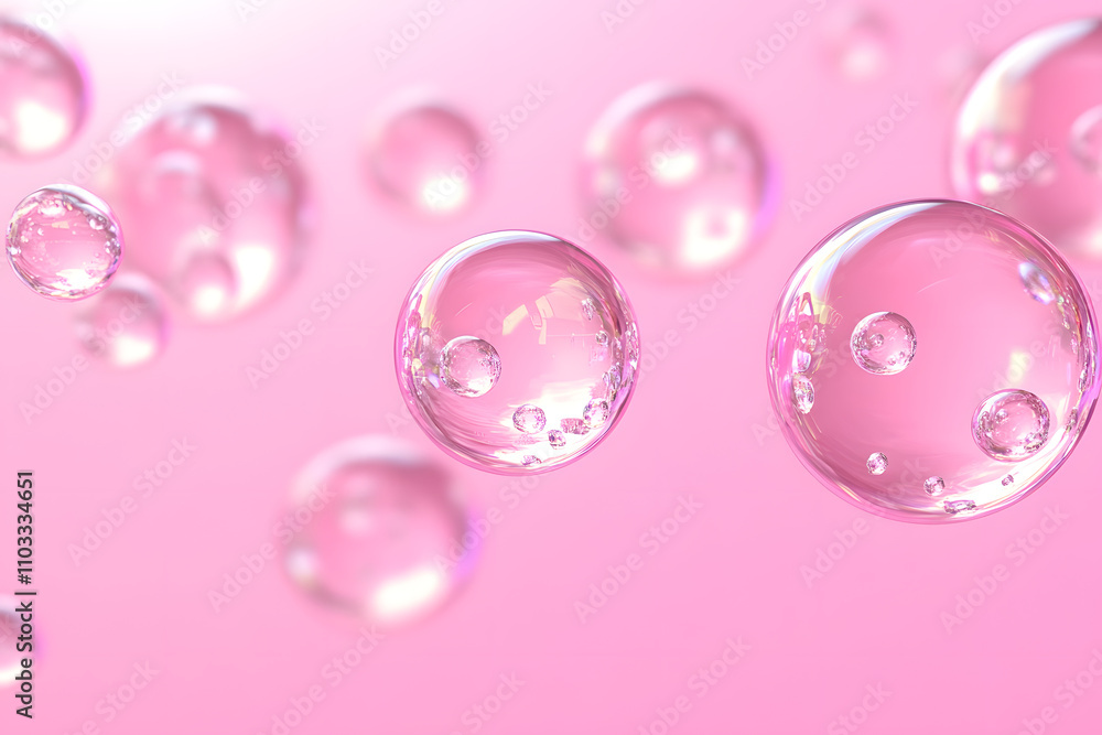 Bubbles floating in pink background abstract art digital image playful atmosphere close-up view beauty concept Bubbles floating in pink background abstract art digital image playful atmosphere close-up view beauty concept