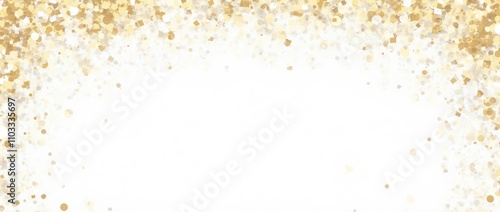 Gold confetti frame border on transparent background