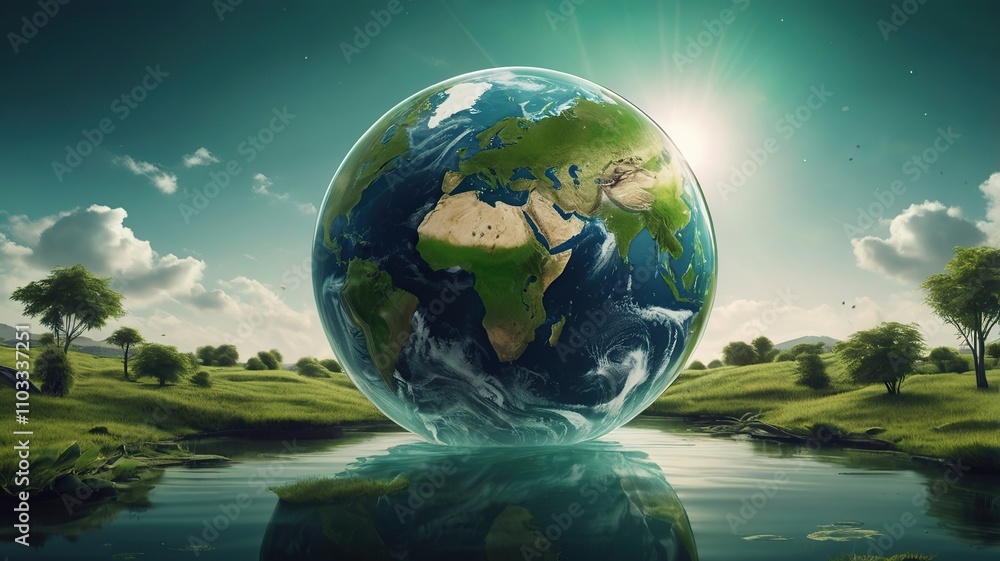 Green planet , Save Earth green concept. Green planet , Save Earth green concept.