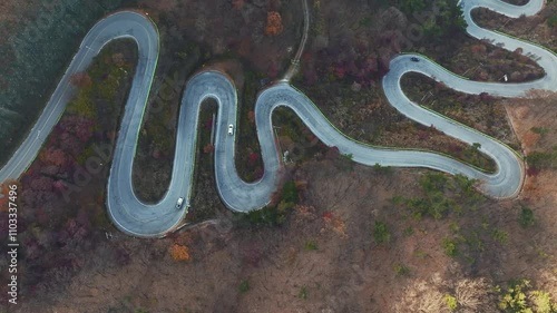 Aerial View of Mt. Sokri in South Korea, Maltijae road, Autumn
 photo