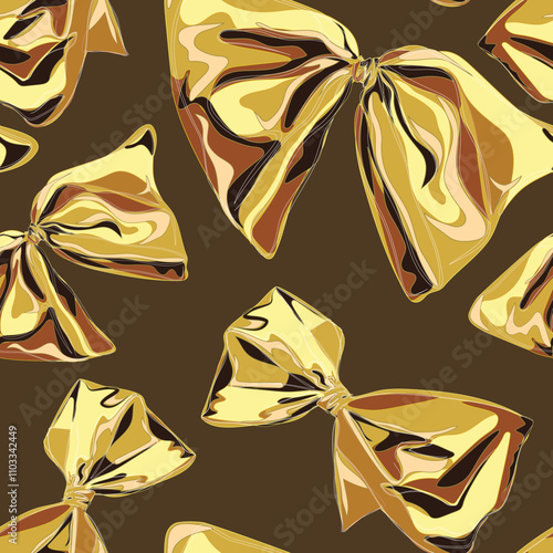 Lush bow tie seamless pattern for fashion fabric and home textile. Earth tone color for outside free spirit enthusiast