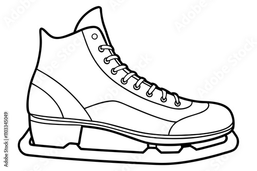 Ice Skate Vector Icon, Ice skate line art vector illustration