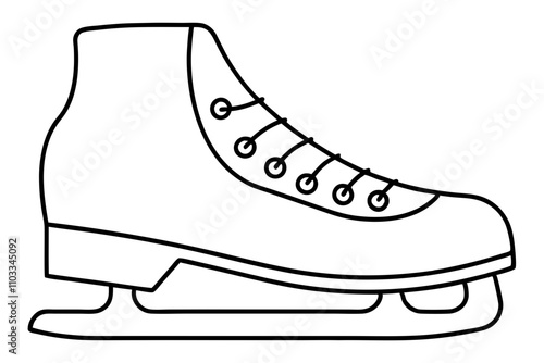 Ice Skate Vector Icon, Ice skate line art vector illustration