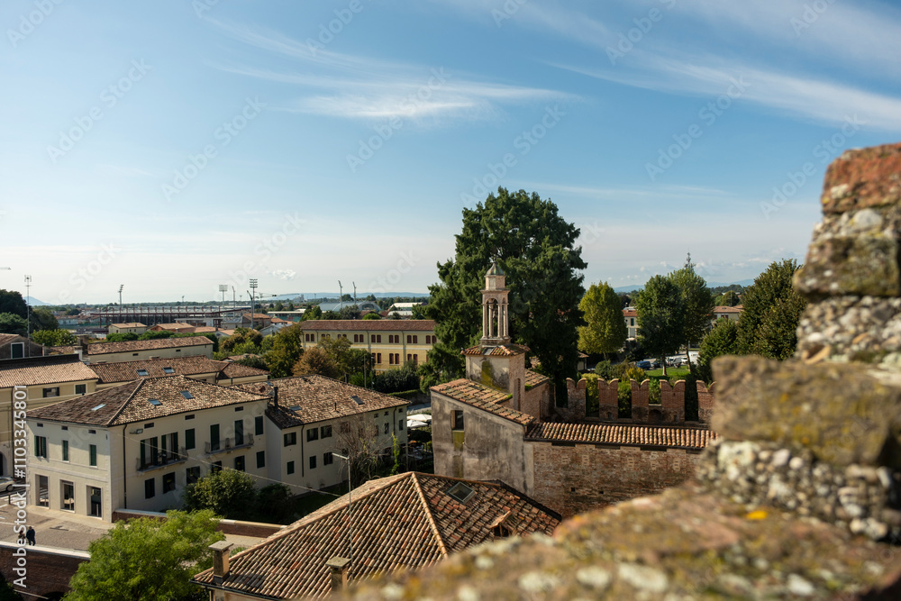 Fototapeta premium ancient medieval walled city Padua Italy, walk on the walls