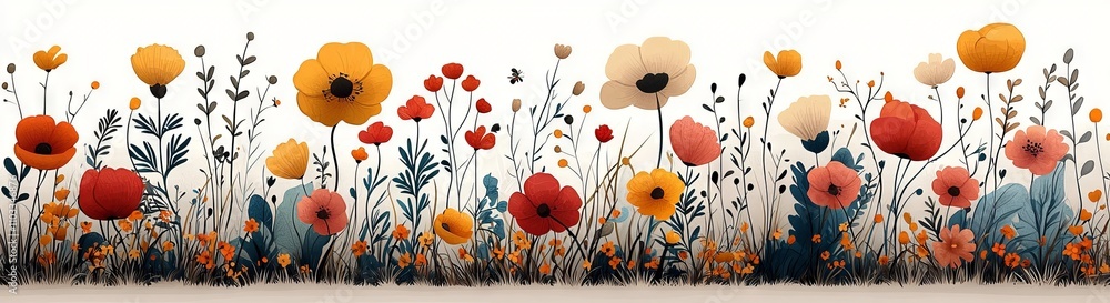 Fototapeta premium An assortment of floral herbs adorned with blue flowers.