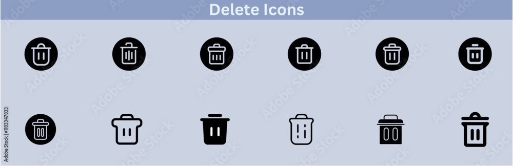 Delete icon set. delete button trash remove cancel undo throw remove editable stroke line icon collection. Delete icon set. delete button trash remove cancel undo throw remove editable stroke line icon collection.