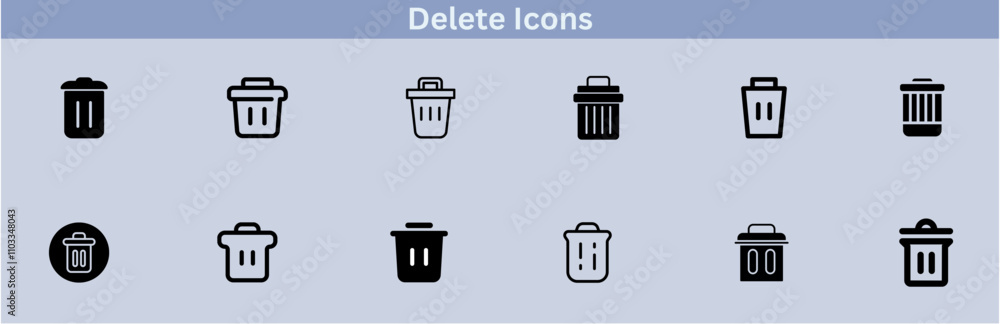 Delete icon set. delete button trash remove cancel undo throw remove editable stroke line icon collection. Delete icon set. delete button trash remove cancel undo throw remove editable stroke line icon collection.