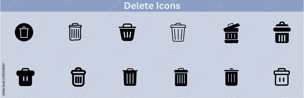 Delete icon set. delete button trash remove cancel undo throw remove editable stroke line icon collection. Delete icon set. delete button trash remove cancel undo throw remove editable stroke line icon collection.