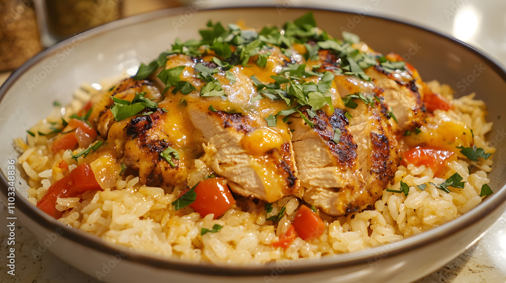 Grilled Chicken with Mango Salsa and Rice Grilled Chicken with Mango Salsa and Rice