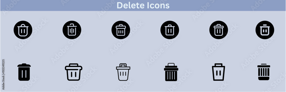 Delete icon set. delete button trash remove cancel undo throw remove editable stroke line icon collection. Delete icon set. delete button trash remove cancel undo throw remove editable stroke line icon collection.
