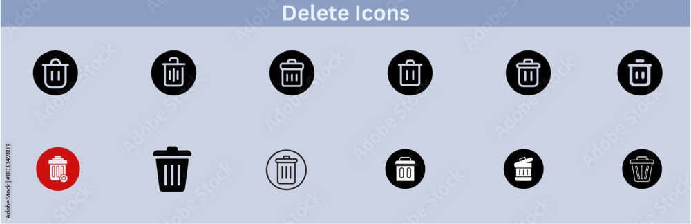 Delete icon set. delete button trash remove cancel undo throw remove editable stroke line icon collection. Delete icon set. delete button trash remove cancel undo throw remove editable stroke line icon collection.