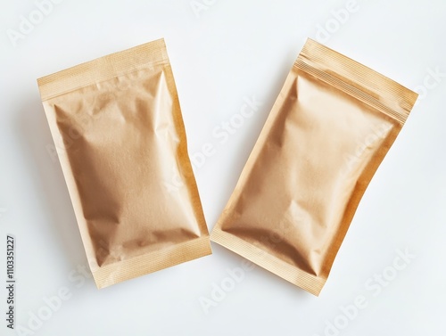 Blank Sachet for Advertising. Clean and Brandable Design on White Background photo