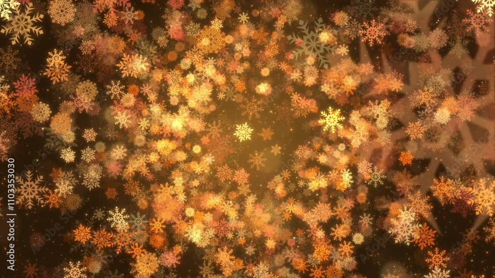 4K Glittering Gold Snowflake Background | Festive Winter Particles for Christmas and New Year 2025 4K Glittering Gold Snowflake Background | Festive Winter Particles for Christmas and New Year 2025
