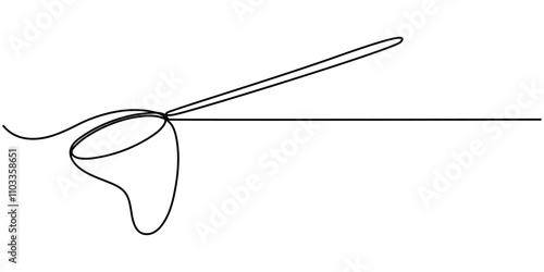 Fishing net line icon. Catch fish, fishing hook, fishing rod, fisherman, school of fish. fishing or hunting net continuous one line drawing, Fishing Net Catch Sea Drawing, Gray motion wave curve line 