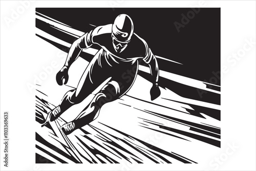 Speed Skating Action, Illustrated Skater Set photo