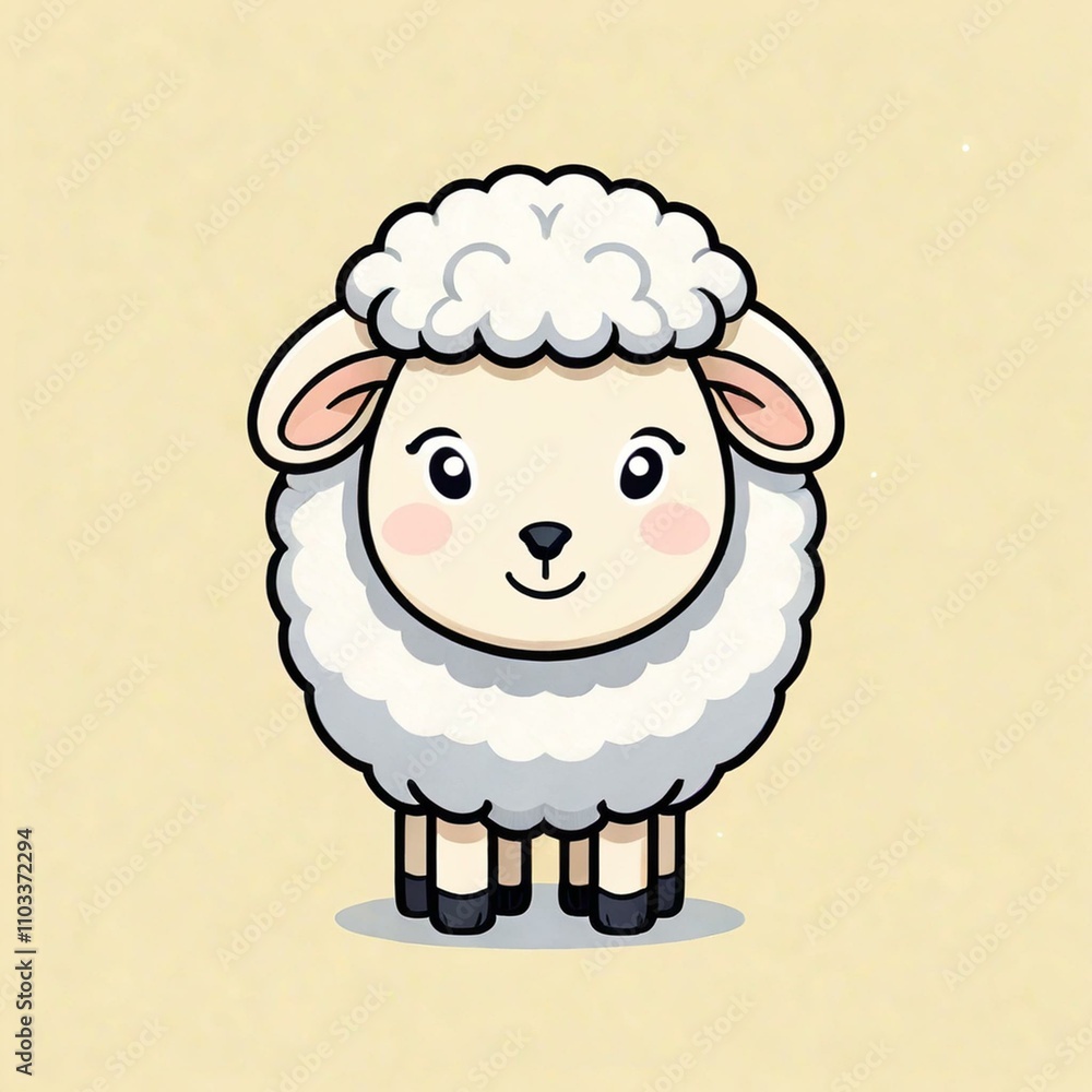 Obraz premium かわいい羊のイラスト