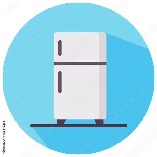 fridge round flat vector icon
