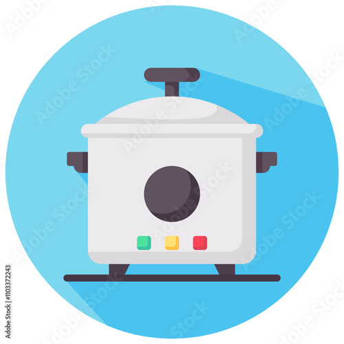 cooker round flat vector icon