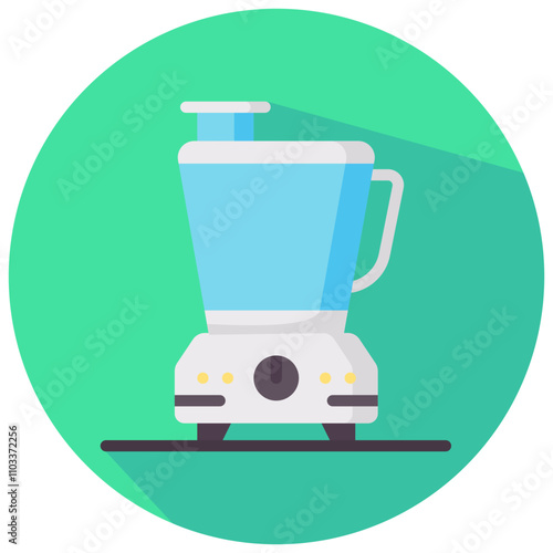 food processor round flat vector icon