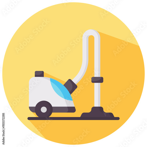 hoover round flat vector icon