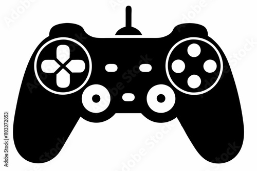 Gaming controller Silhouette, Gamepad vector icon illustration