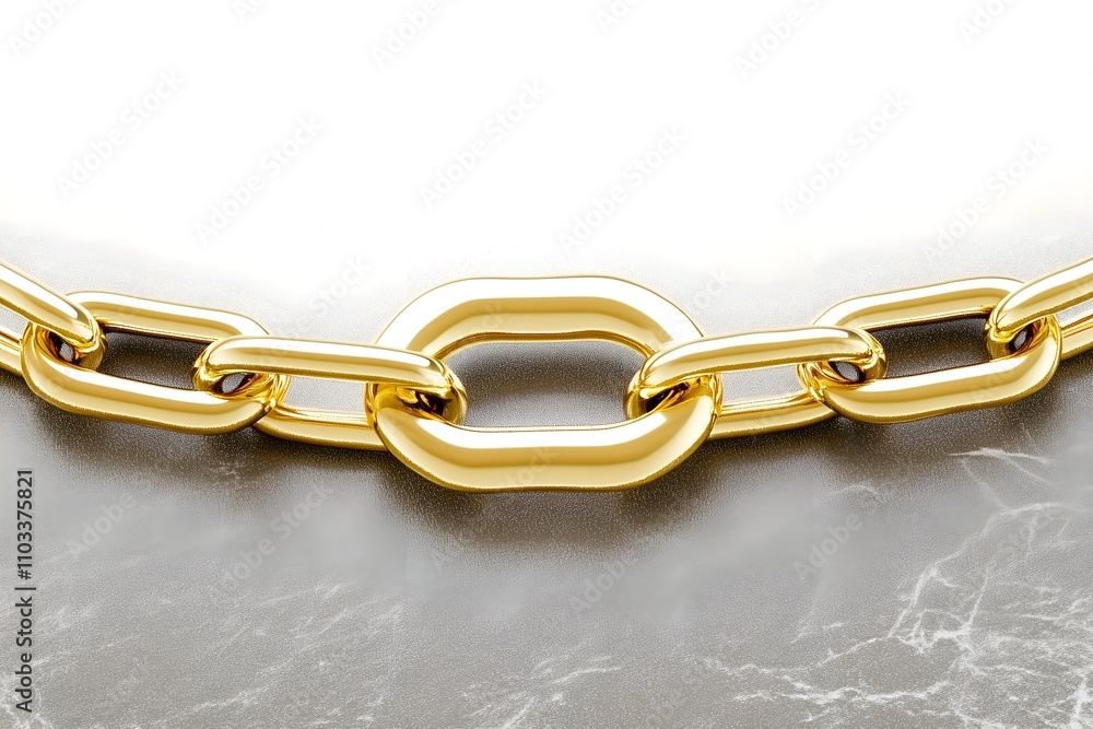 Obraz premium Gold Chain Segment on Marble Surface