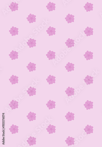 seamless pattern with pink flowers