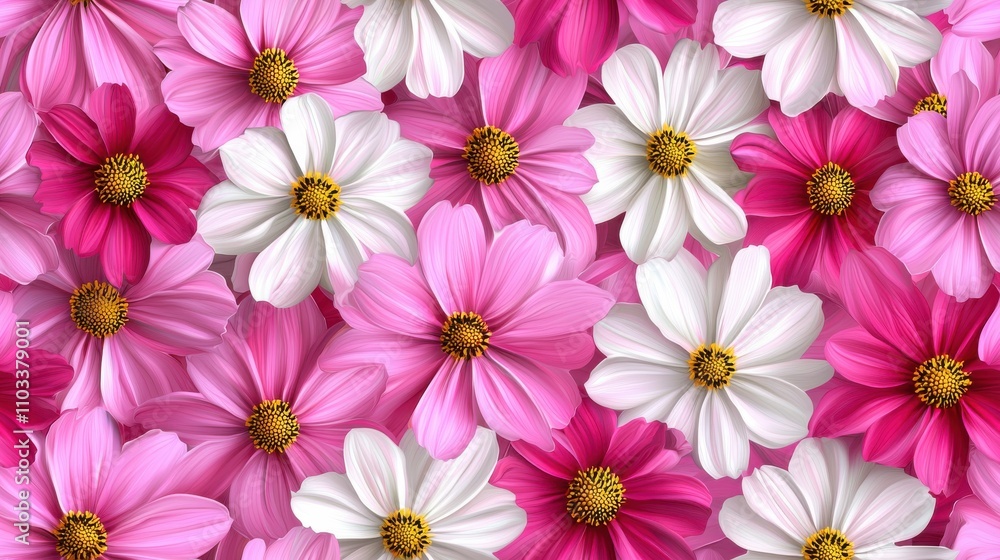 Vibrant Floral Bloom Bouquet in Pink and White Tones Vibrant Floral Bloom Bouquet in Pink and White Tones