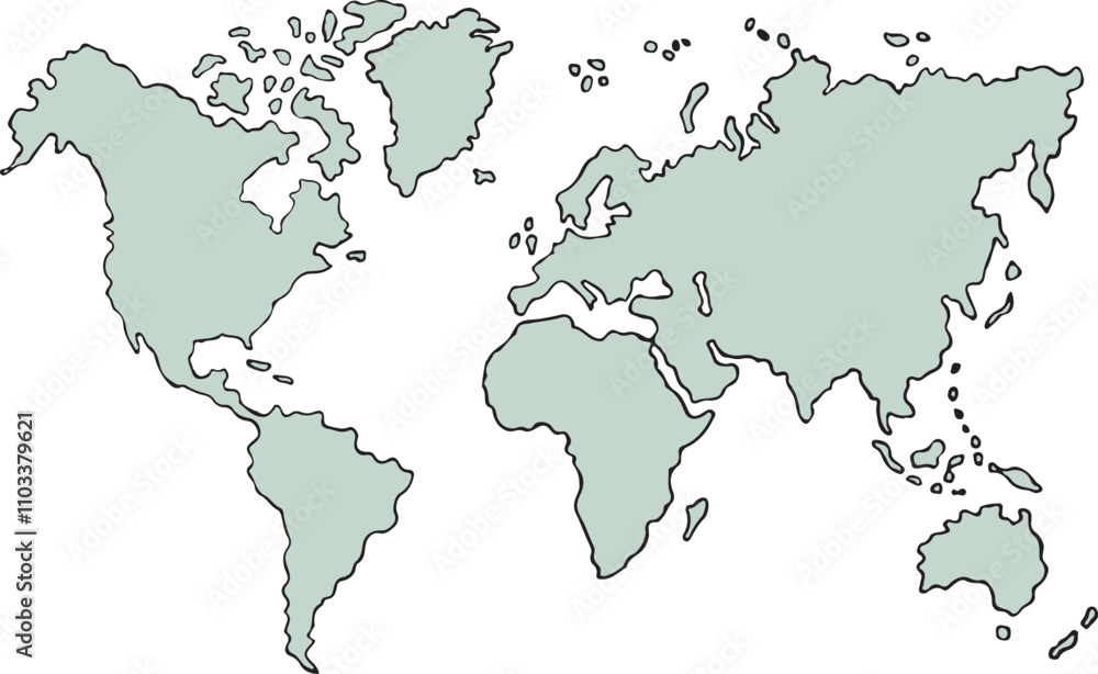 A white background with a gray outline of the world A white background with a gray outline of the world