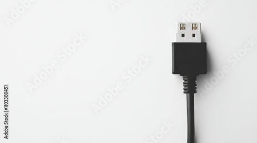 Ethernet cable on a white background, top view, sharp details