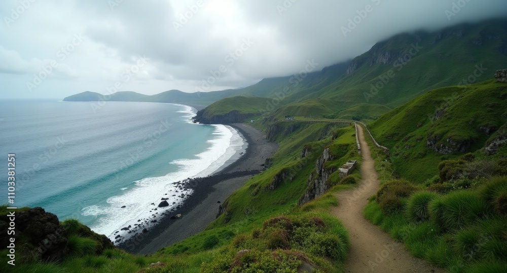 Jeju Island view captured with a Nikon D850 and Nikon AF-S NIKKOR 14-24mm f/2.8G ED lens, natural light, National Geographic style, from the south. Jeju Island view captured with a Nikon D850 and Nikon AF-S NIKKOR 14-24mm f/2.8G ED lens, natural light, National Geographic style, from the south.