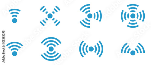 internet wifi area and sensor area icon